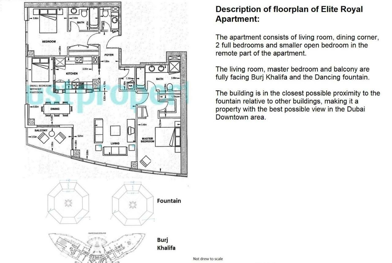 Elite Royal Apartment - Full Burj Khalifa & Fountain View - Opal - 2 Bedrooms Plus 1 Open Bedroom Without Partition Dubai Exteriör bild